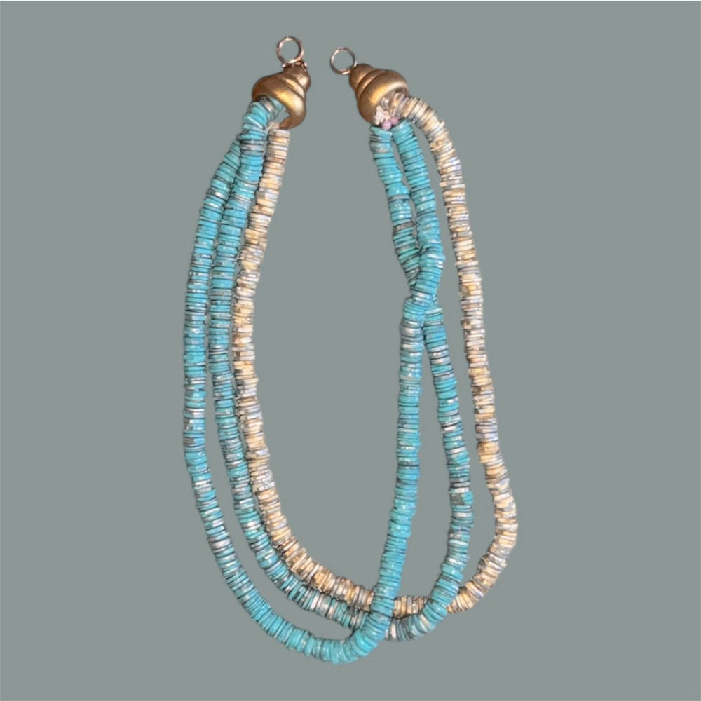 Vintage Blue Green Turquoise Bead Necklace
